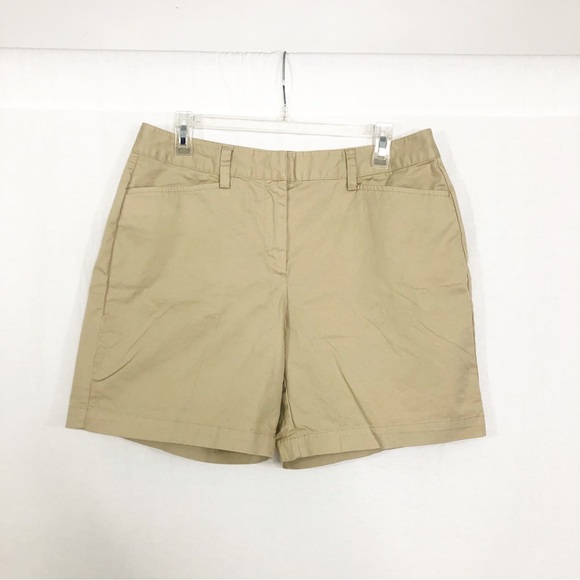 Lands End Khaki Chino Summer Midrise Shorts, Size 10, Beige - Picture 1 of 4